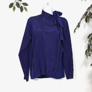5/$18 West Bay Vintage Hidden Button Front Neck Tie Top